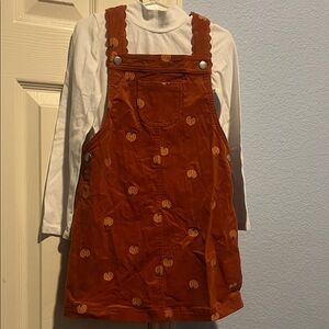 Max Studio Kids White and Orange Fall Dress. Comes with adorable pumpkin purse